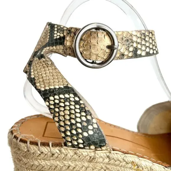 DOLCE VITA Lesly Espadrille Platform Sandal in Tan & Snake Print Women's Sz. 8.5 - Picture 5 of 14